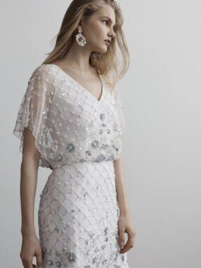 BHLDN Dayflower Dress Size 4. Beaded and sequin mini dress. Like new without tag